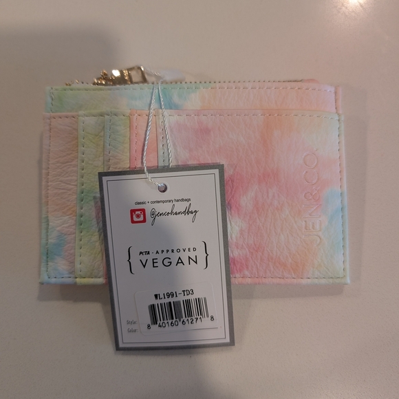 Pastel Tie-Dye Vegan Cardholder - Picture 1 of 5